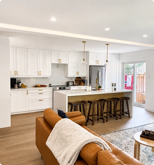 white finished kitchen