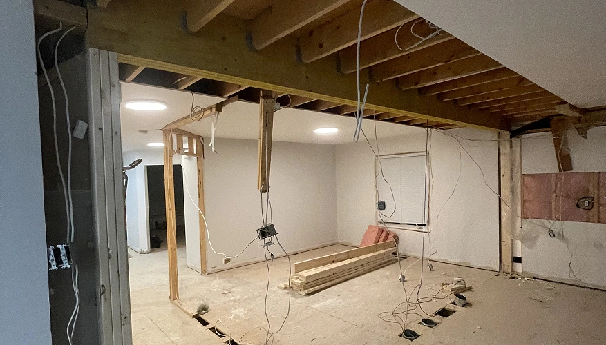 Open living space after structural wall removal