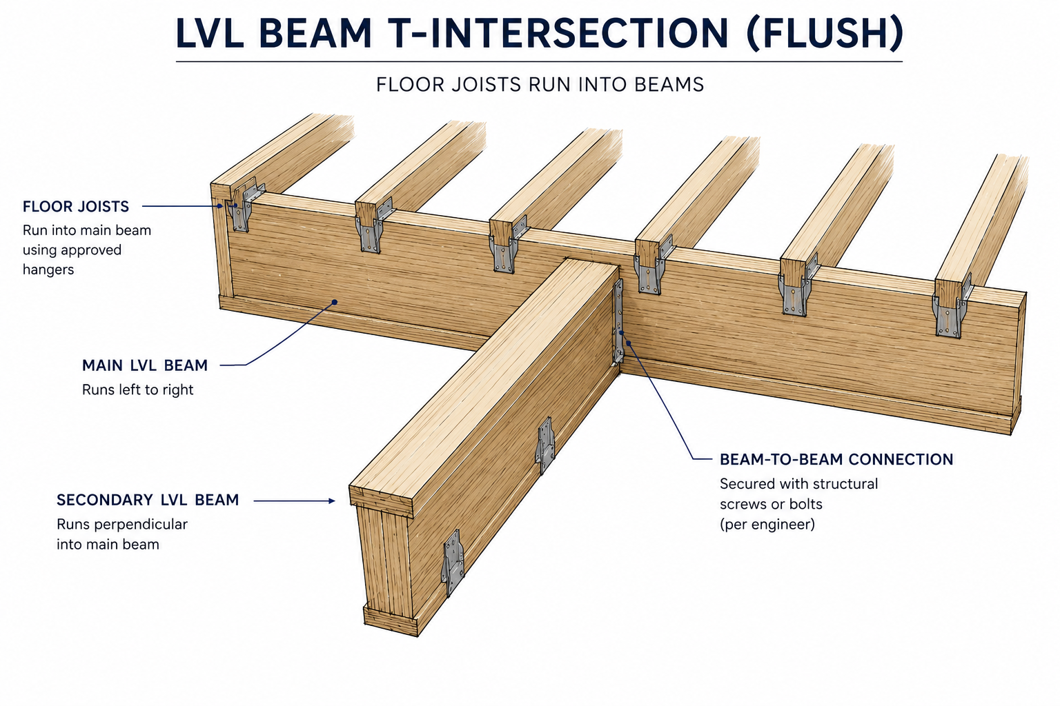 lvl to lvl beam t-intersection