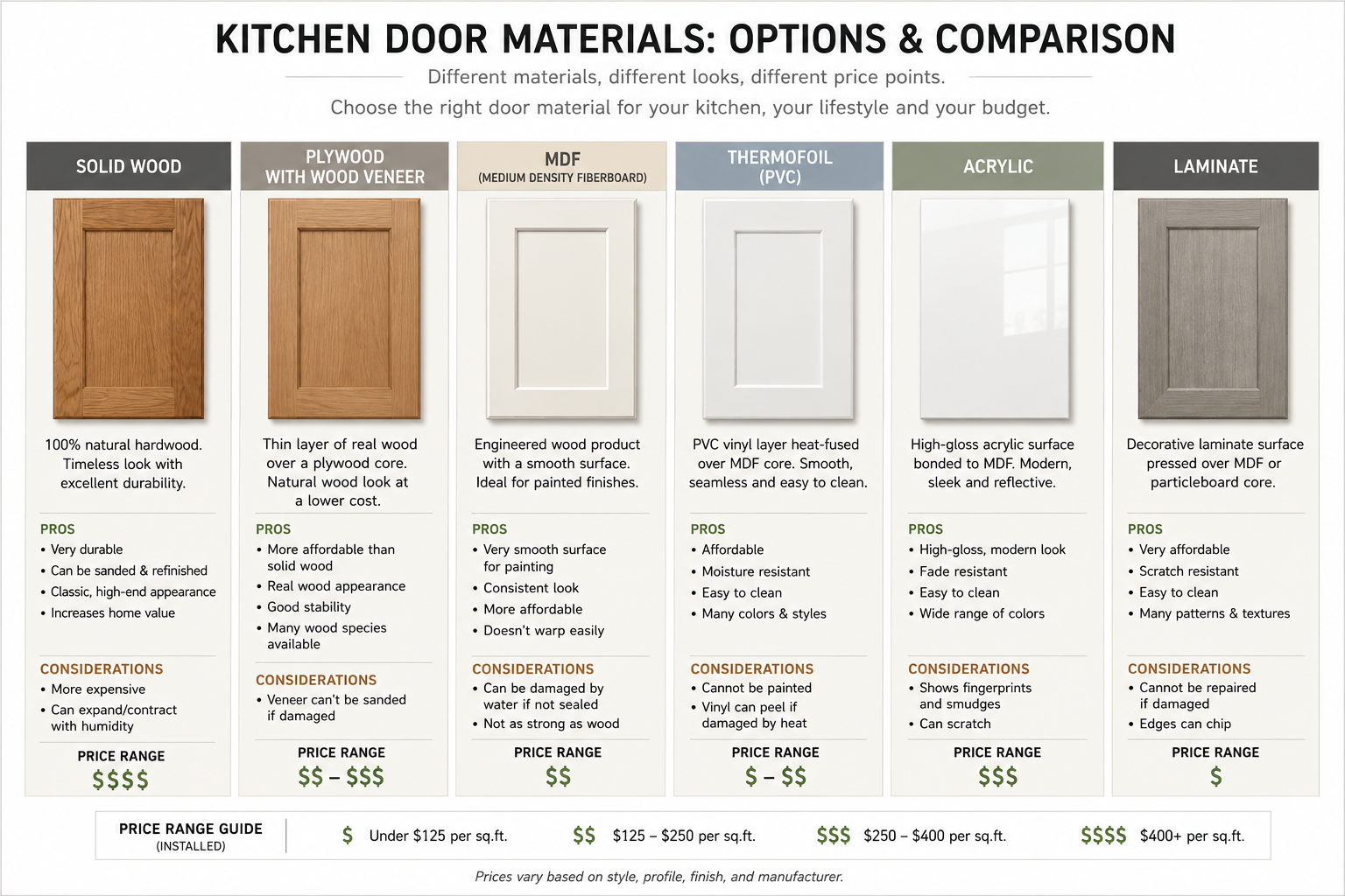 kitchen door material options